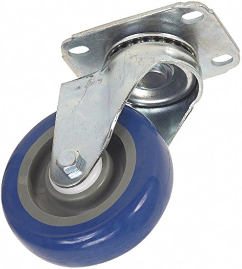 Imagen de RUEDA GIRATORIA 3 X 1 1/4 HULE AZUL CAPACIDAD 90KG